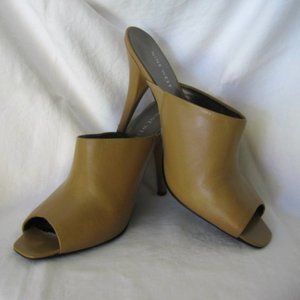Nine West Leather Slides Sz 8M - Camel Color - Gently worn